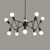 Vintage Industrial Chandelier Light - Sputnik Wrought Iron Pendant for Bar Coffee Shop - This Retro Industrial style chandelier light sputnik wrought iron multi light pendant is an ideal choice for a bar or coffee shop. This beautiful ligh